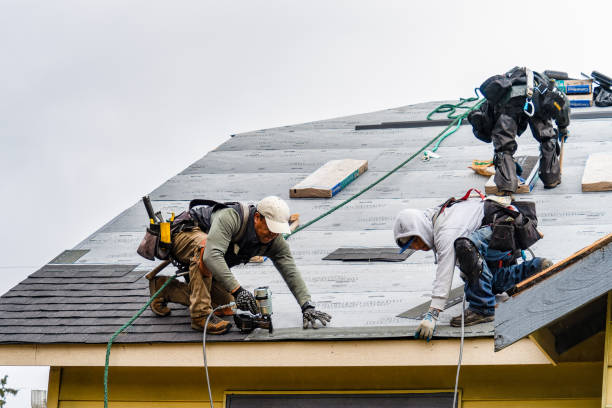 Professional Gutter Installation technician working in Hastings, IA